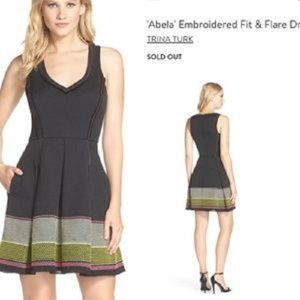 TRINA TURK ABELA EMBELA EMBROIDERED DRESS ~2~ $360